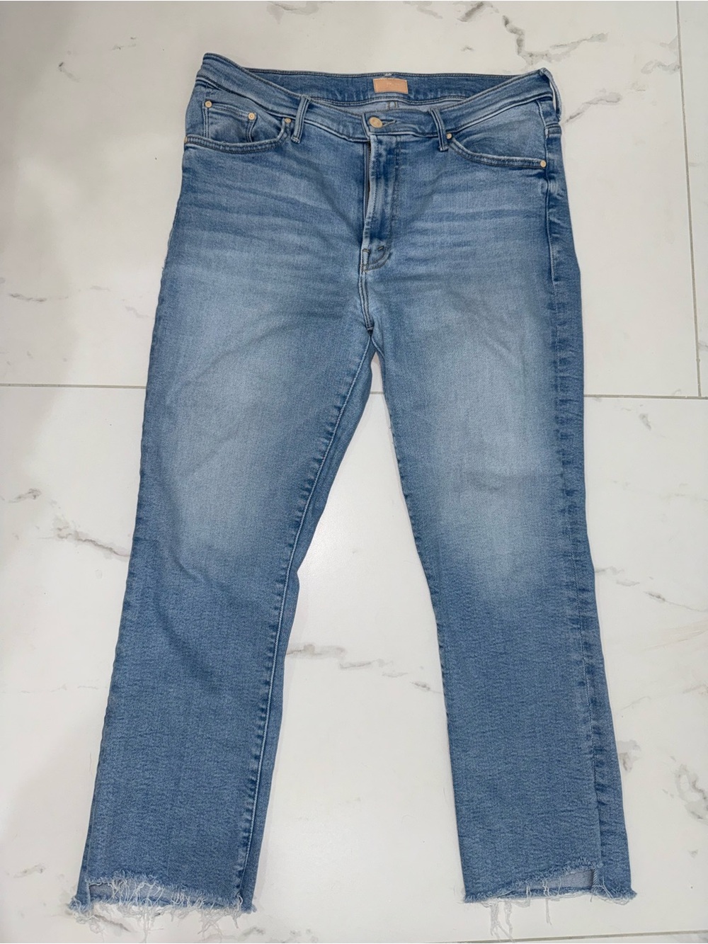 Mother Light Blue Denim Jeans - Classic Straight Fit